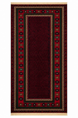 Deep Burgundy Baluchi Handmade Bordered Mat