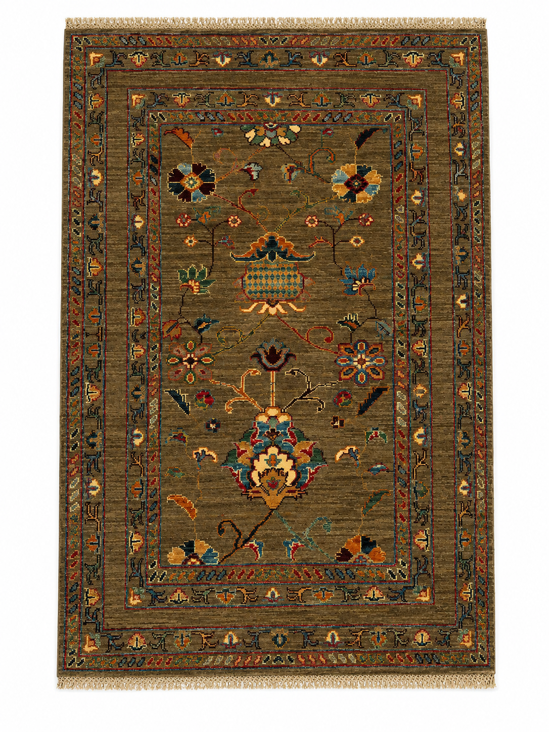 Antique Chobi All-Over Floral Medallion Mat