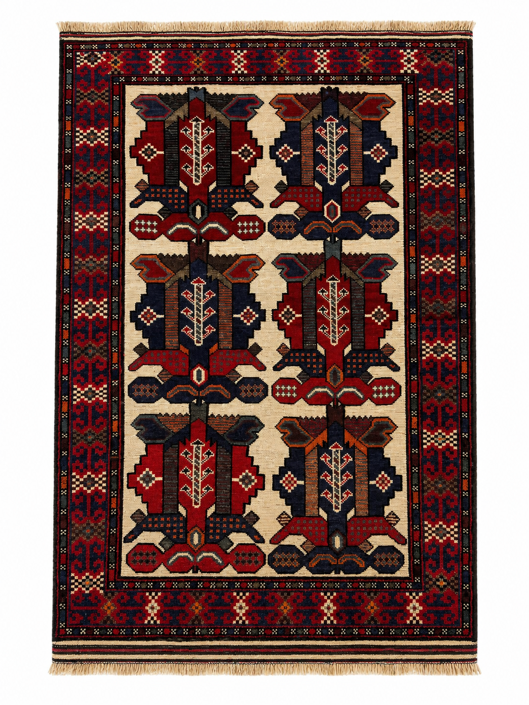 Gul Barjasta Handmade Afghan Wool Rug