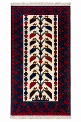 Baluchi Tree of Life Handmade Ivory and Navy Mat