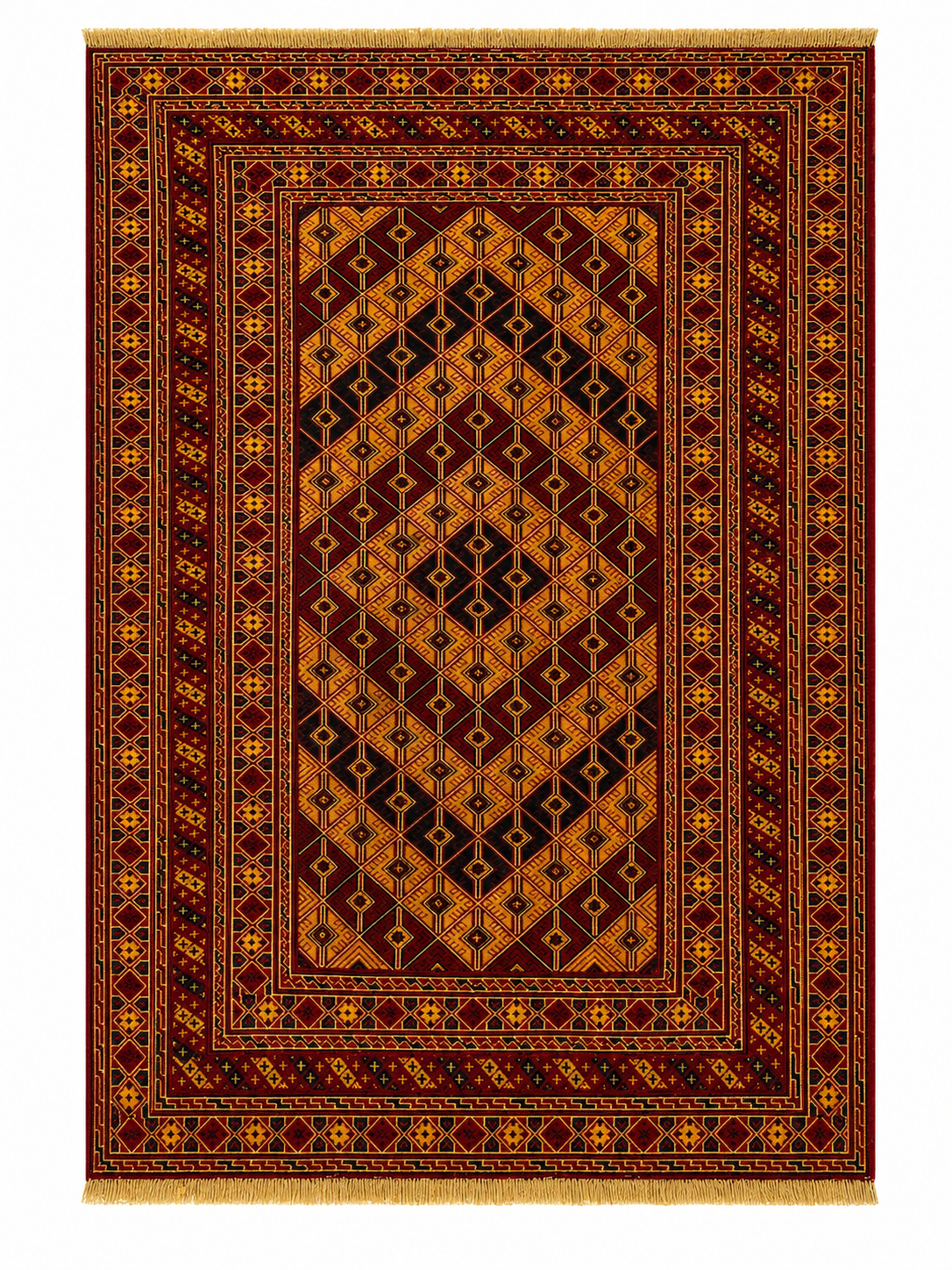 Chobi Chevron Diamond Geometric Mat