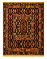 Classic Baluchi Geometric Repeat Motif Amber Mat