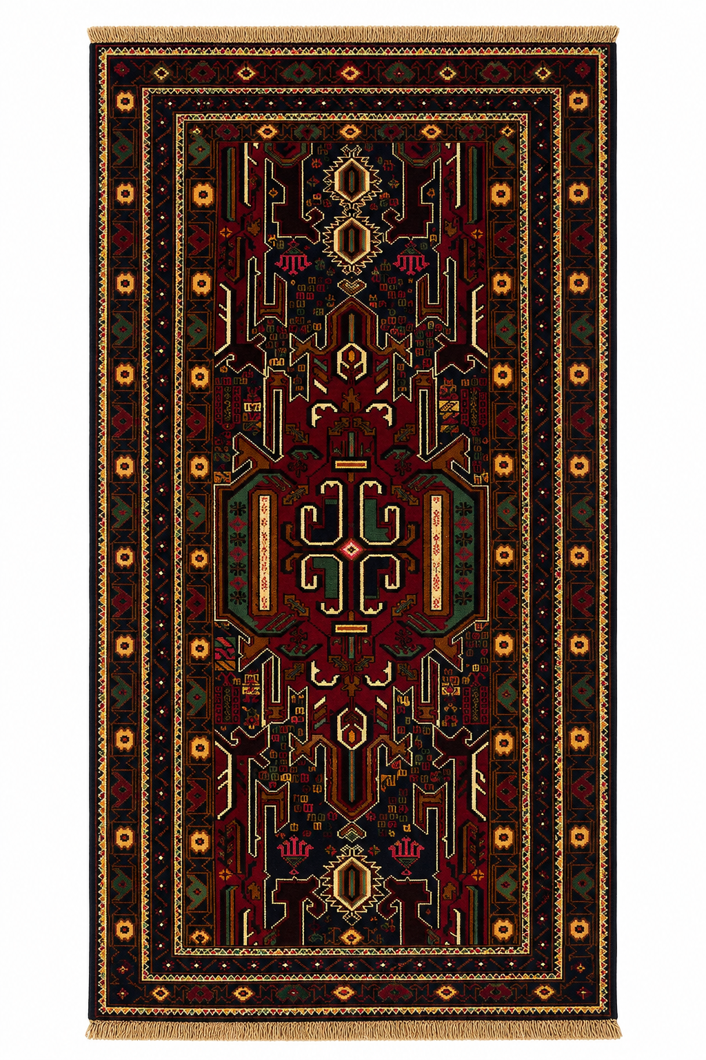 Classic Dark Crimson Tribal Geometric Mat