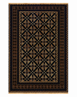 Nomadic Charcoal Tribal Geometric Grid Pattern Mat