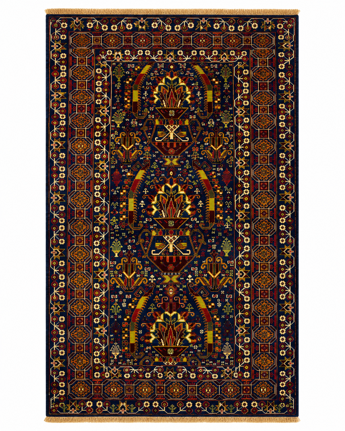 Vintage Multicolored Mosaic Geometric Runner Mat