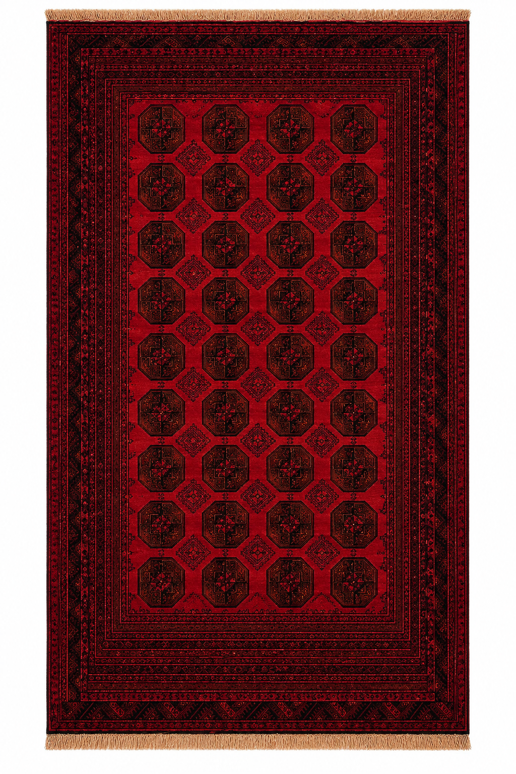 Elephant Foot Gul Handmade Afghan Wool Rug