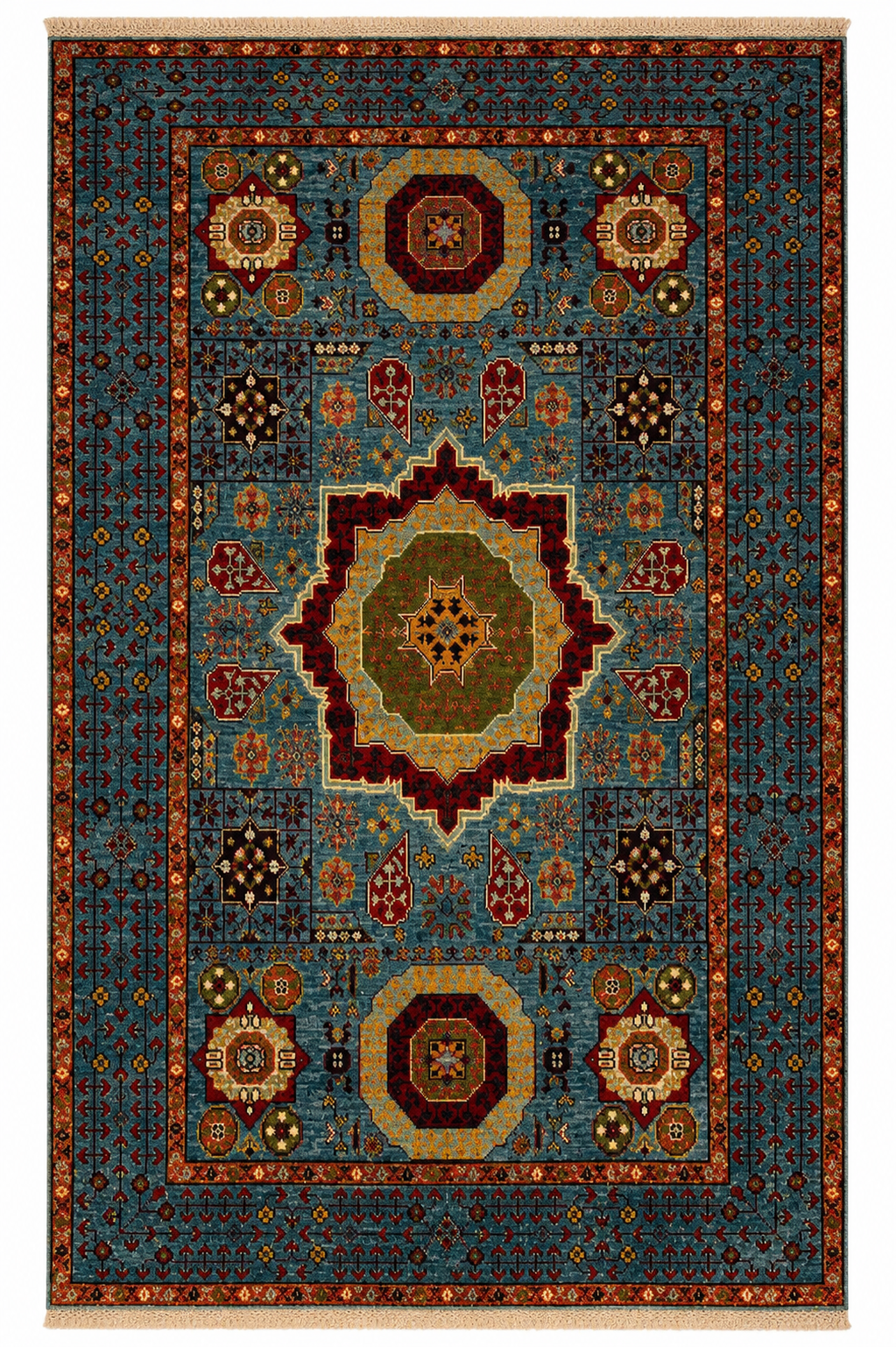 Luxurious Chobi Handmade Rug Traditional Motifs