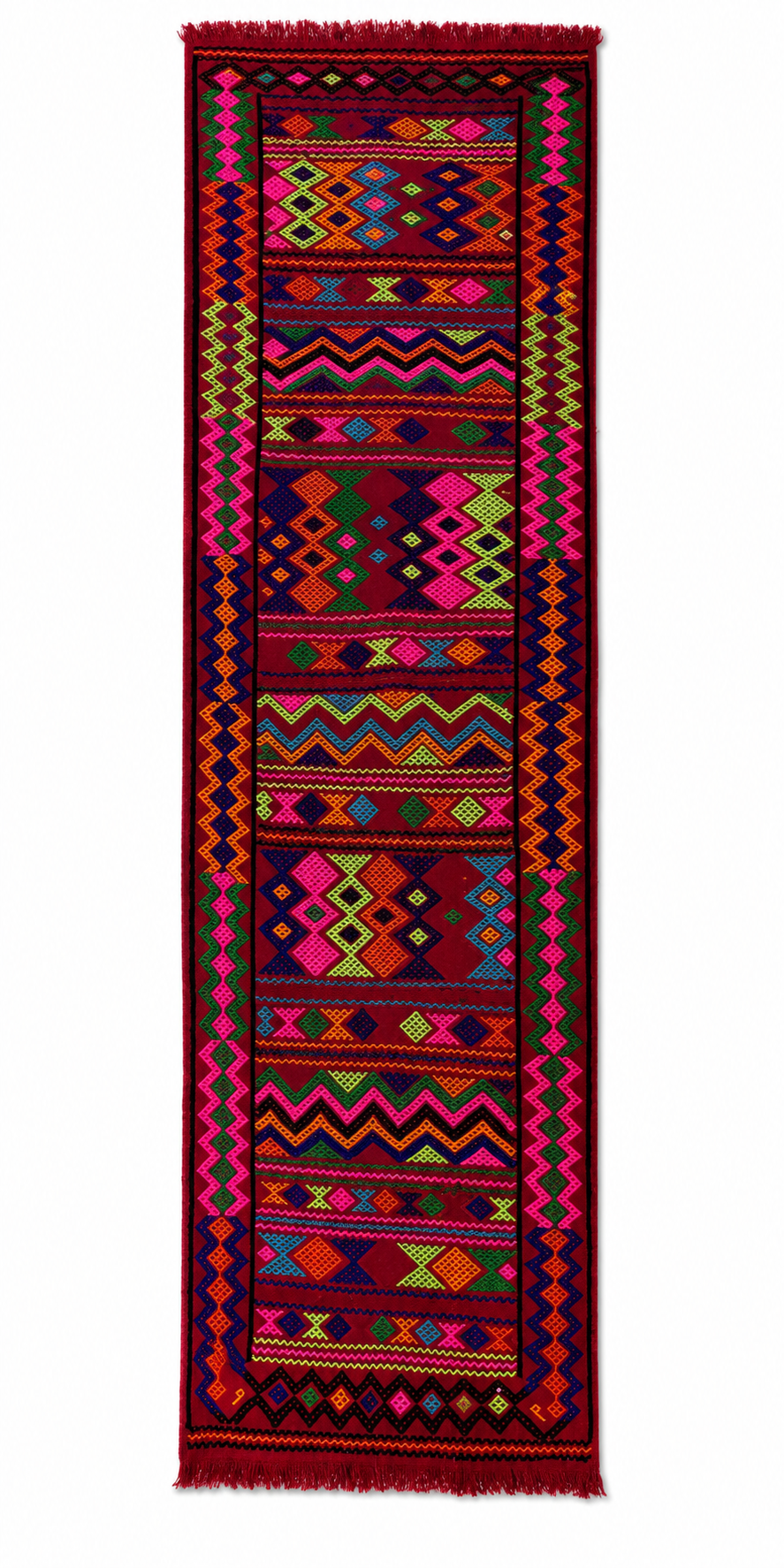 Tribal Striped Zig-Zag Kilim Runner