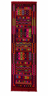 Tribal Striped Zig-Zag Kilim Runner