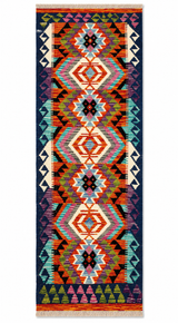 Bright Multi-Color Tribal Flatweave Kilim