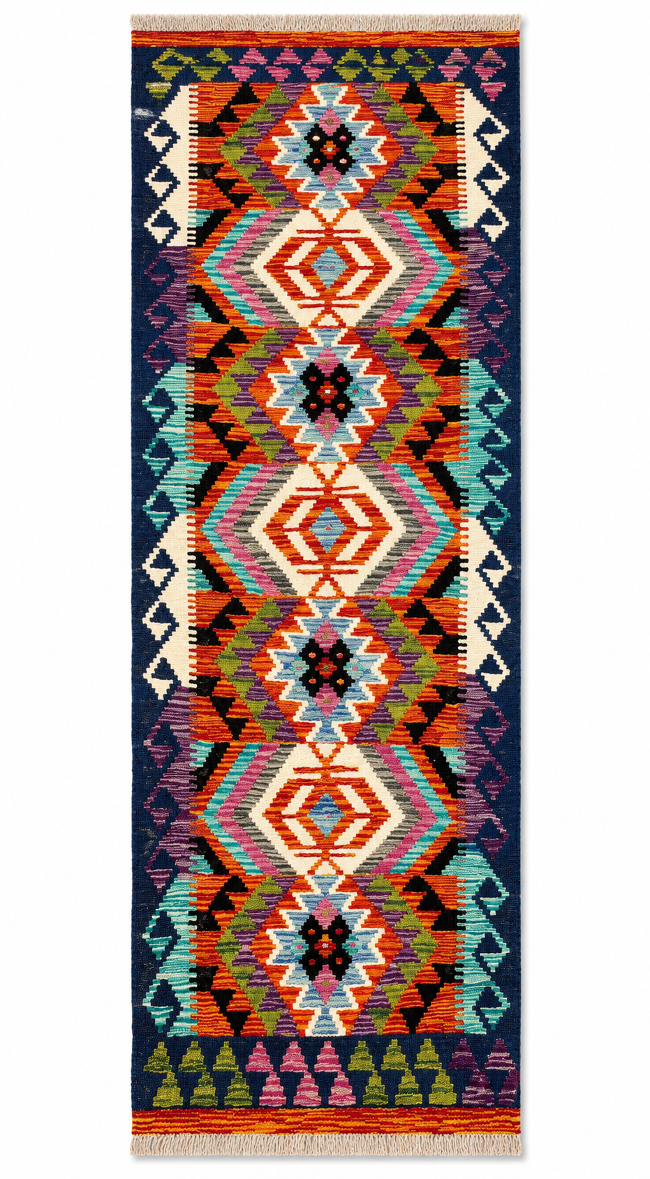 Bright Multi-Color Tribal Flatweave Kilim
