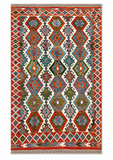 Kazak Hexagonal Lattice Kilim