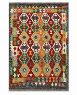 Kazak Diamond Medallion Kilim