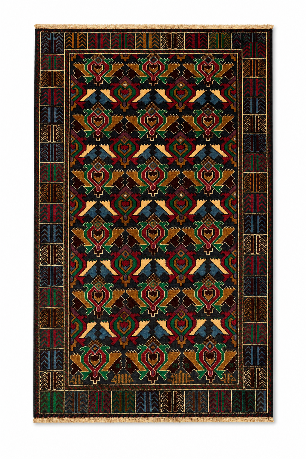 Caucasian Kazak Geometric Area Rug