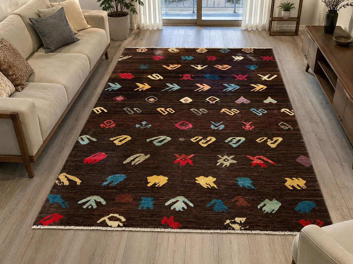 Dark Espresso Hand-Woven Area Rug