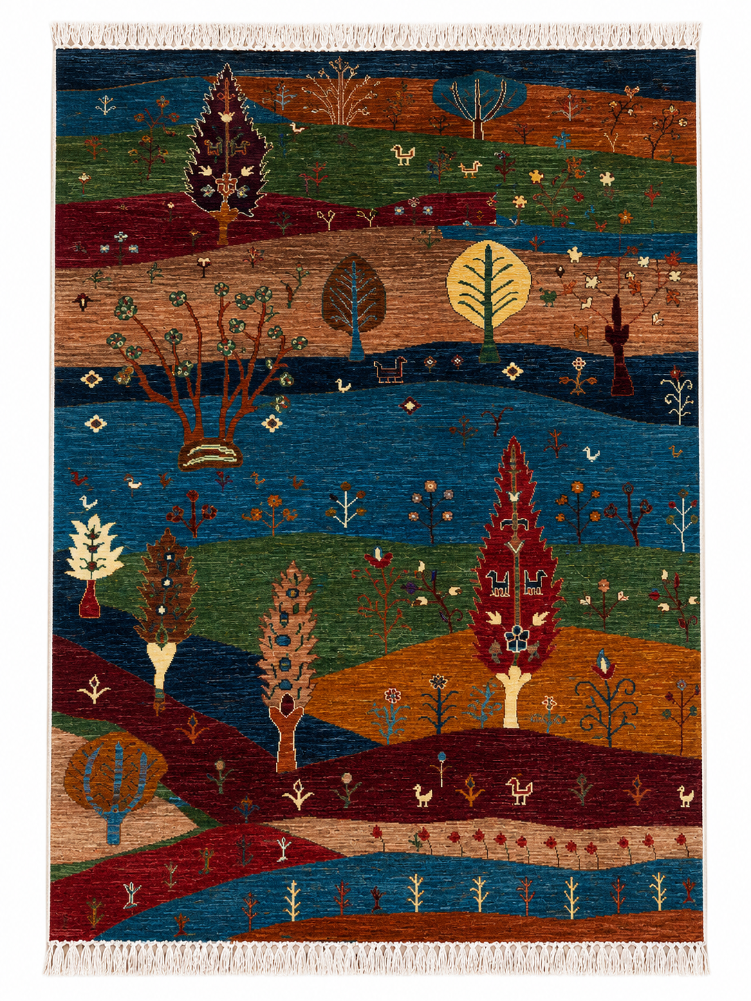 Autumn Meadow Hand-Knotted Tree of Life Area Rug