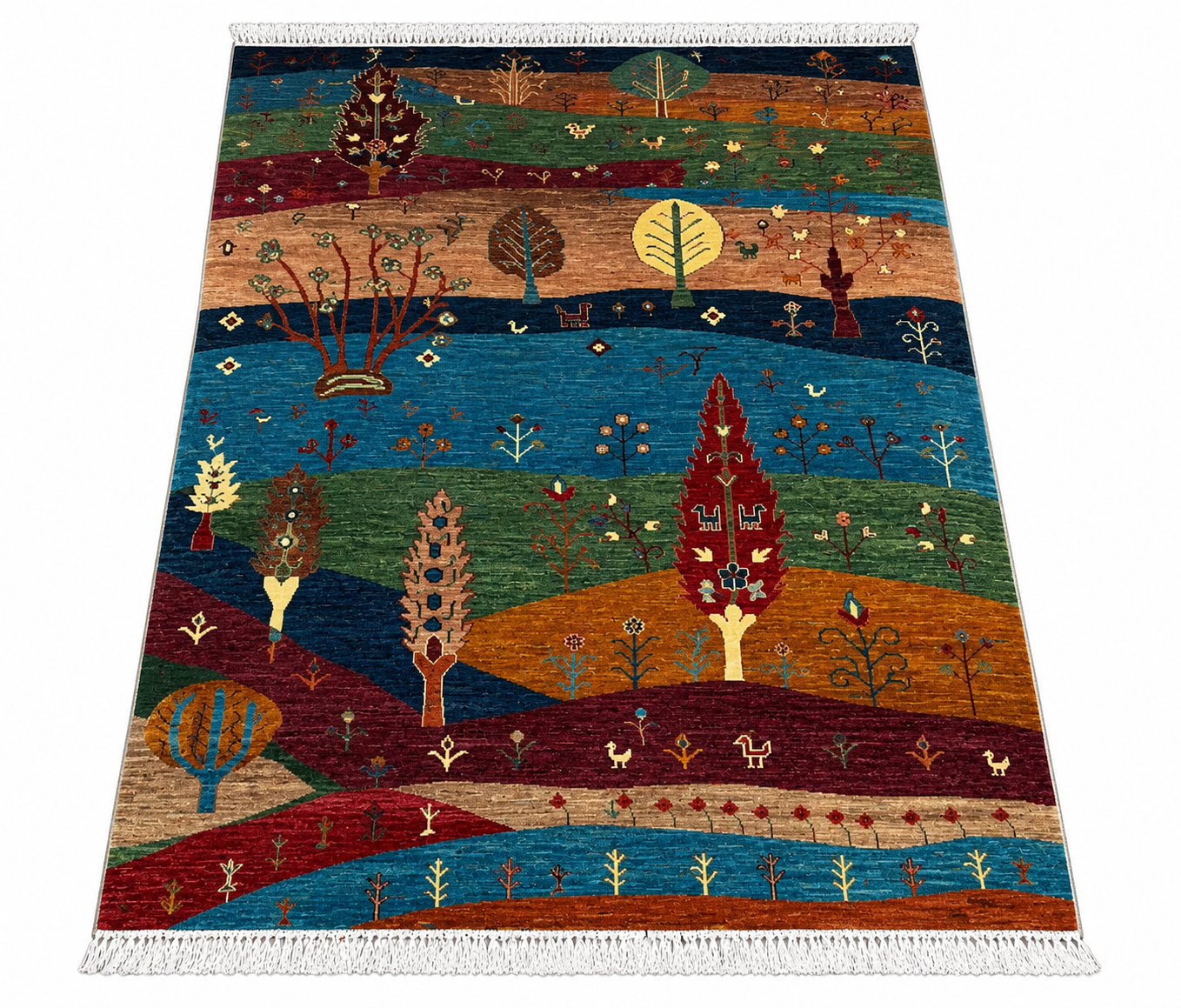 Autumn Meadow Hand-Knotted Tree of Life Area Rug