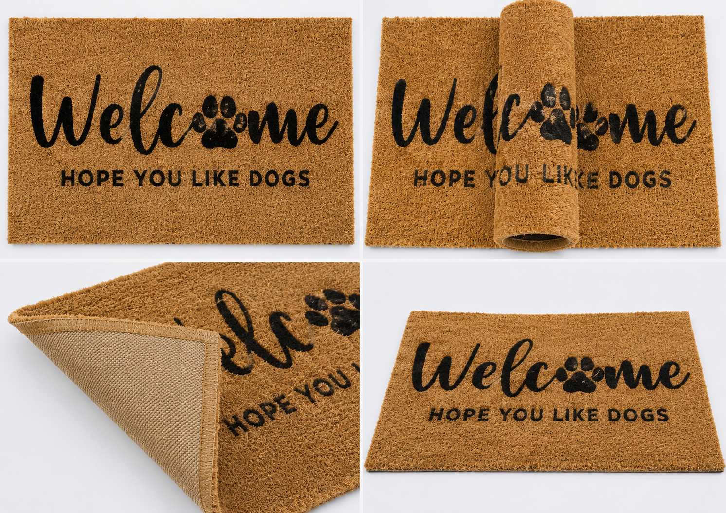 Dog Lover's Hand-Knotted Wool Welcome Doormat