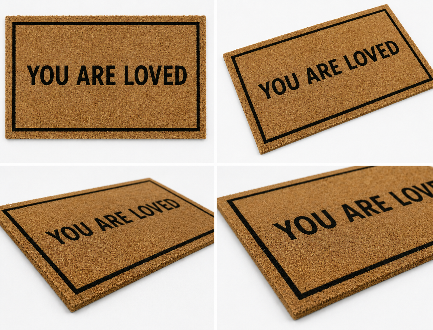 Positive Quote Hand-Knotted Wool Welcome Doormat