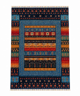 Authentic Gabbeh Nomadic Narrative Area Rug
