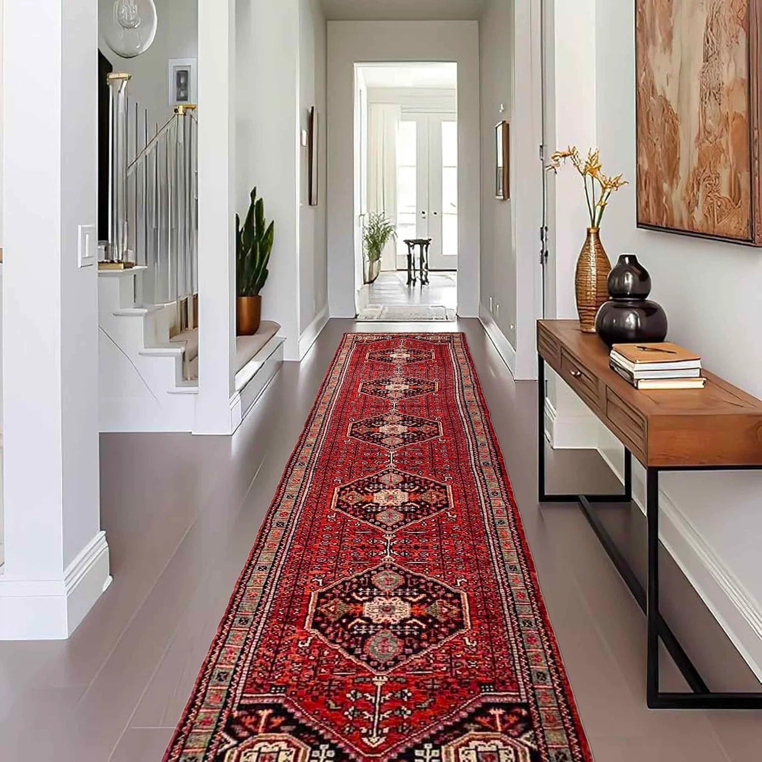 Karajeh Heriz Geometric Medallion Runner