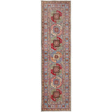 Kazak Geometric Medallion Runner Rug