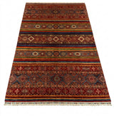 Shirazi Diamond Kilim-Style Hand-Knotted Wool Rug