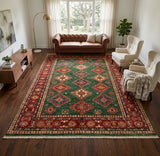 Caucasian Shirvan Lattice & Star Gul Wool Rug