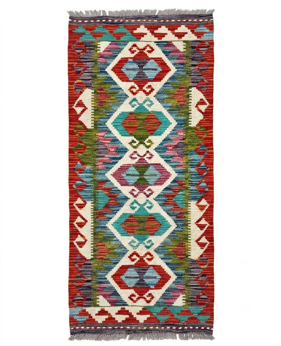 Anatolian Hexagonal Medallion Kilim Runner