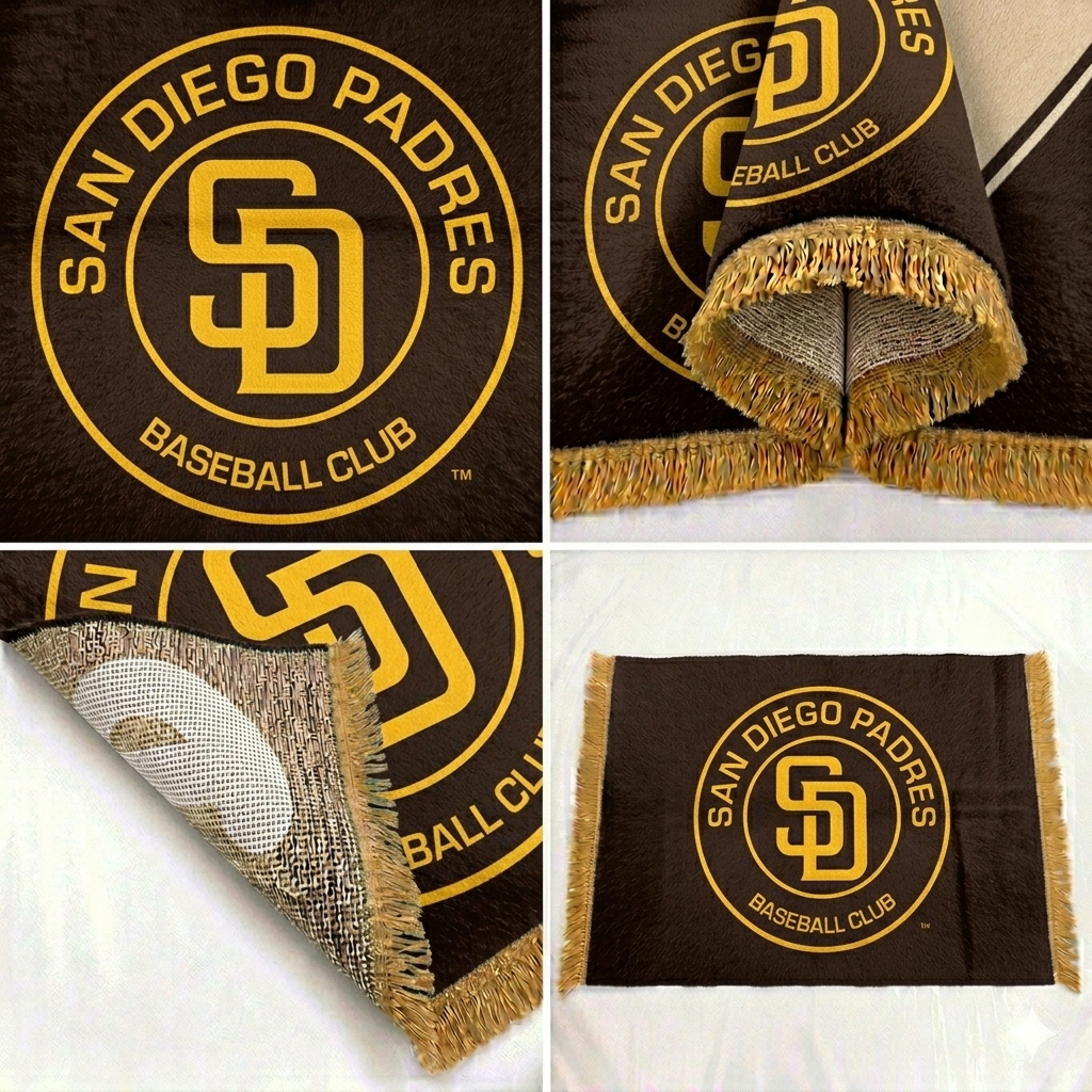 San Diego Padres MLB Hand-Knotted Wool Wall Flag