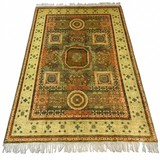 Olive & Rust Geometric Caucasian-Style Oriental Rug