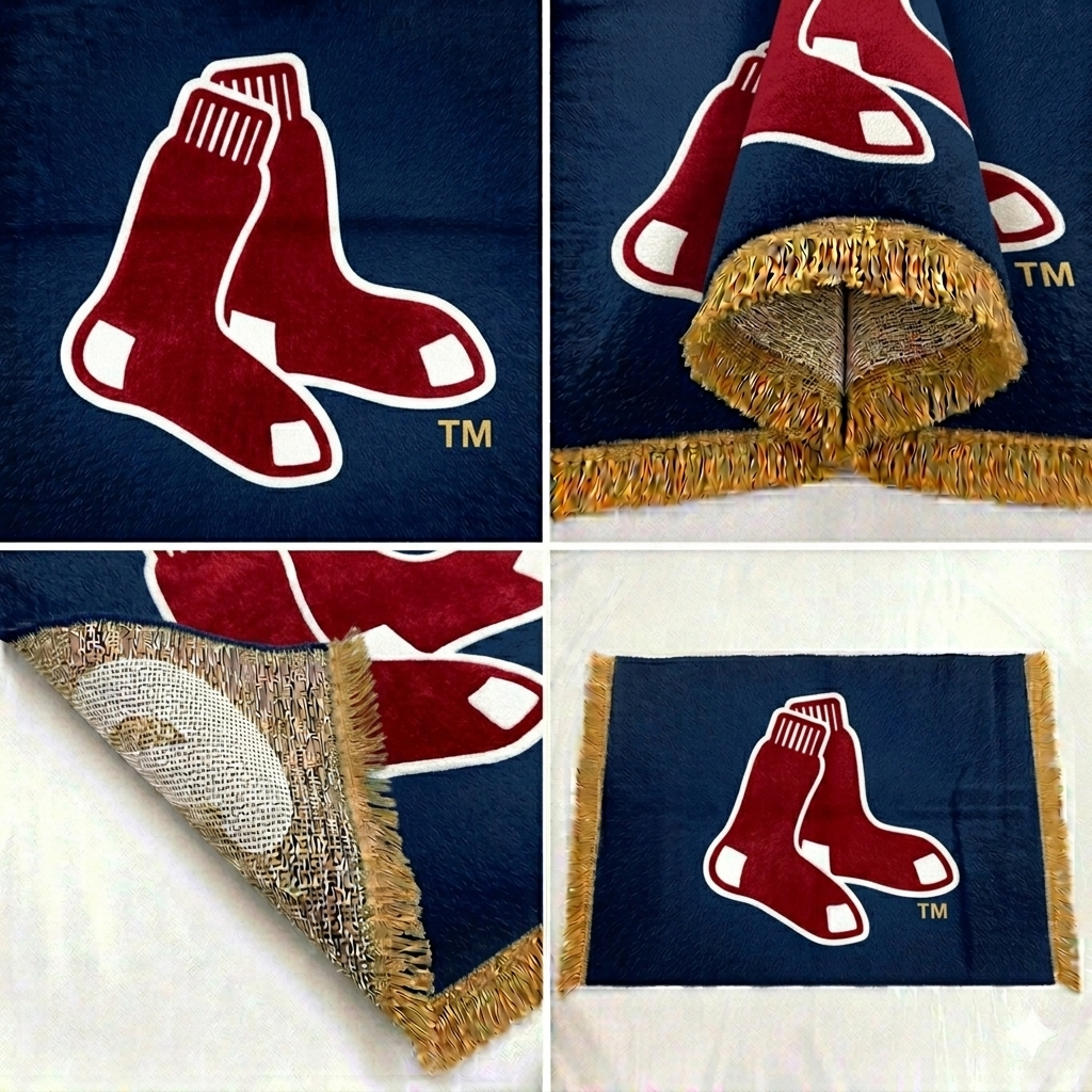 Boston Red Sox Hand-Knotted Wool Wall Flag
