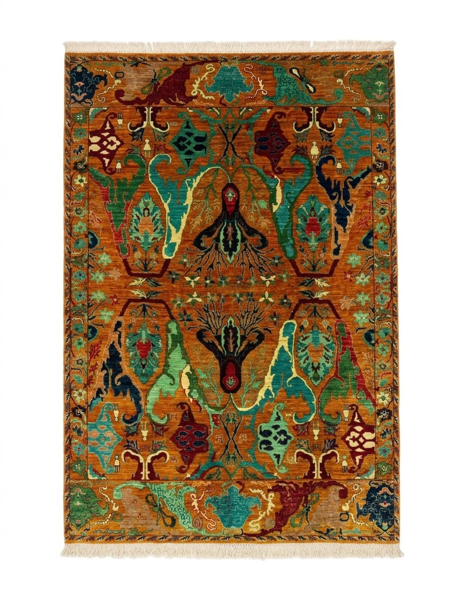 Bakhtiari Expressionist & Garden Lattice Area Rug