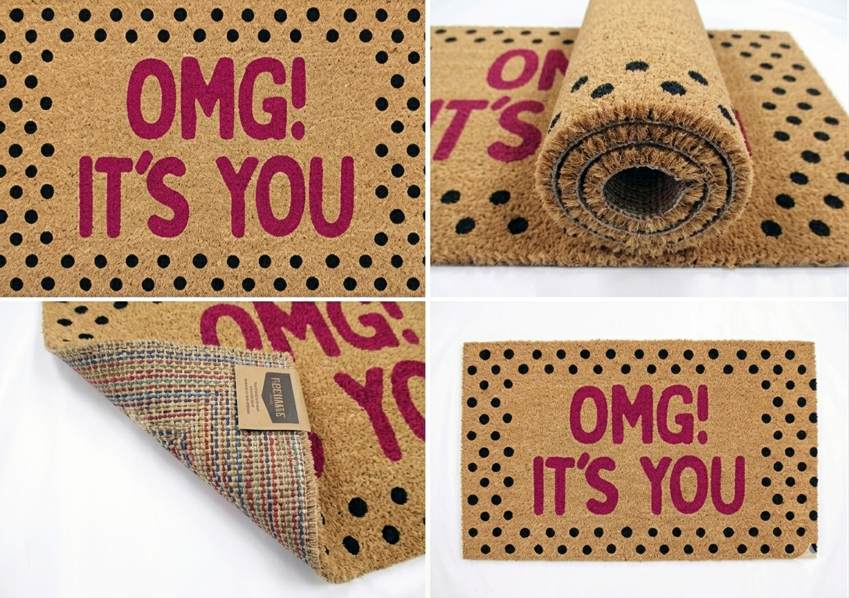 "OMG! It's You" Funny Hand-Knotted Wool Doormat