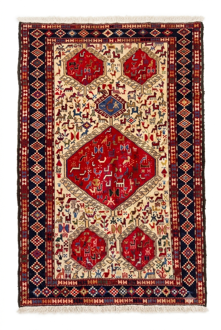 Persian Shiraz Zoomorphic Kilim