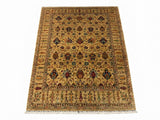 Ornate Khotan Gilt Trellis Medallion Area Rug