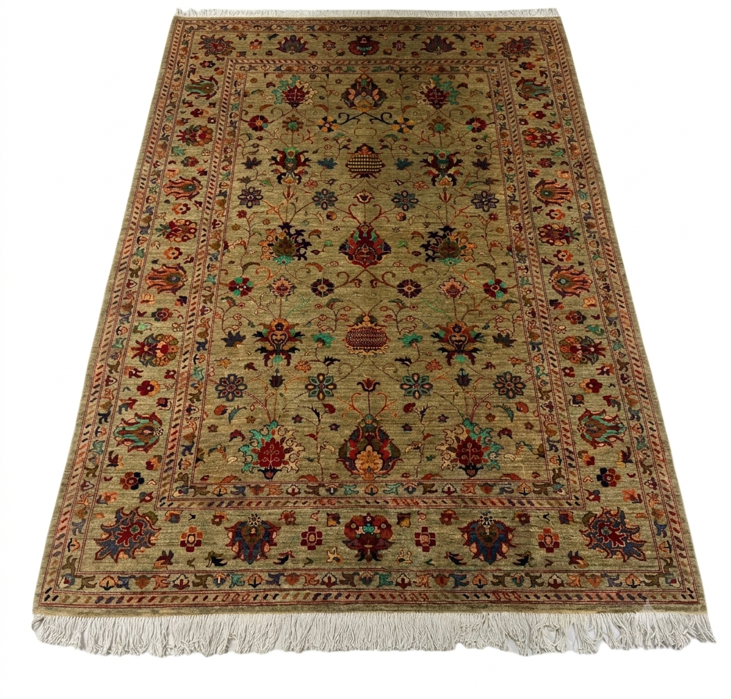 Sultanabad-Inspired Floral Medallion Area Rug