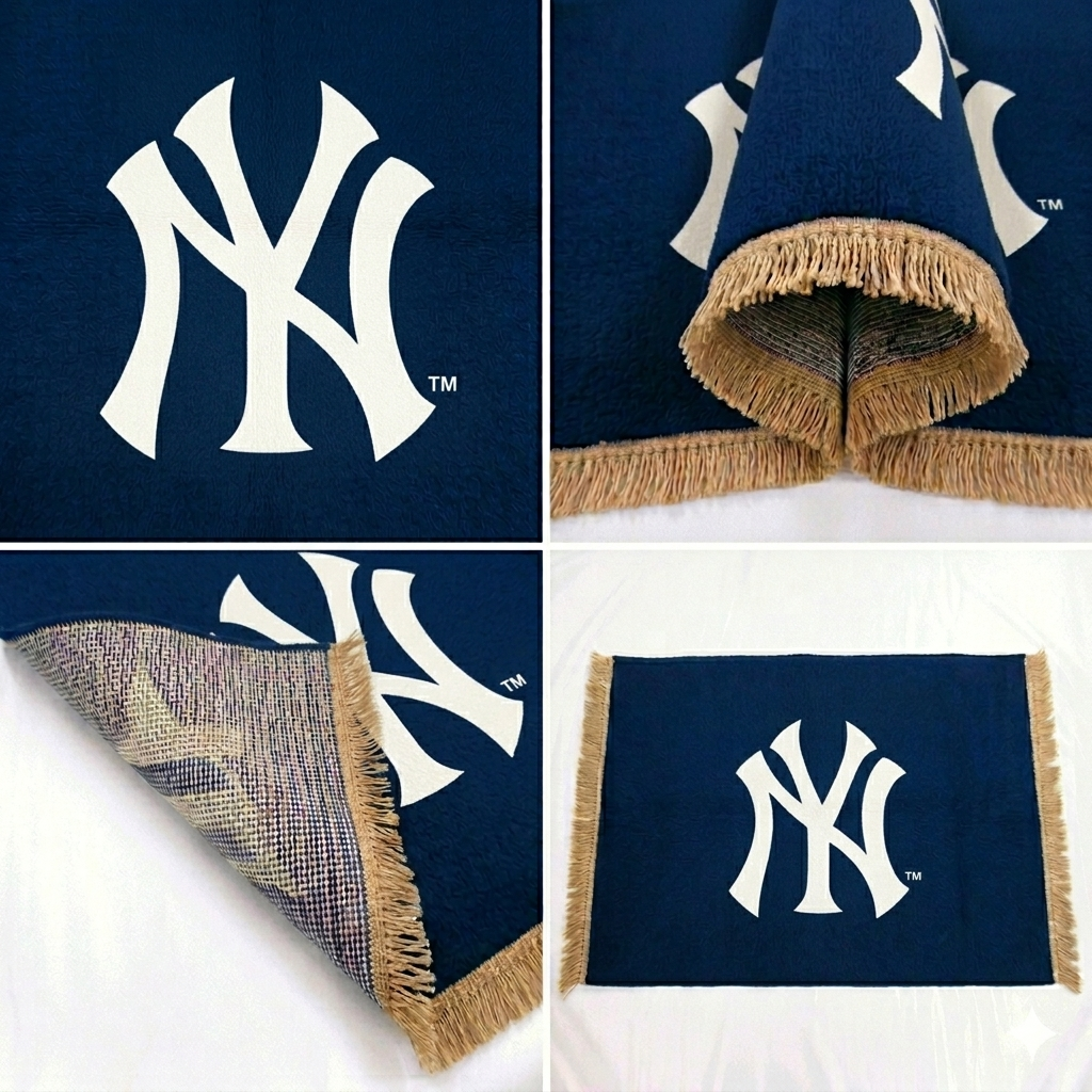 New York Yankees MLB Hand-Knotted Wool Wall Flag