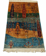 Earthy Terracotta & Ocean Blue Life Tree Rug