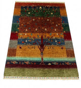 Modern Gabbeh Tree of Life Multicolored Area Rug