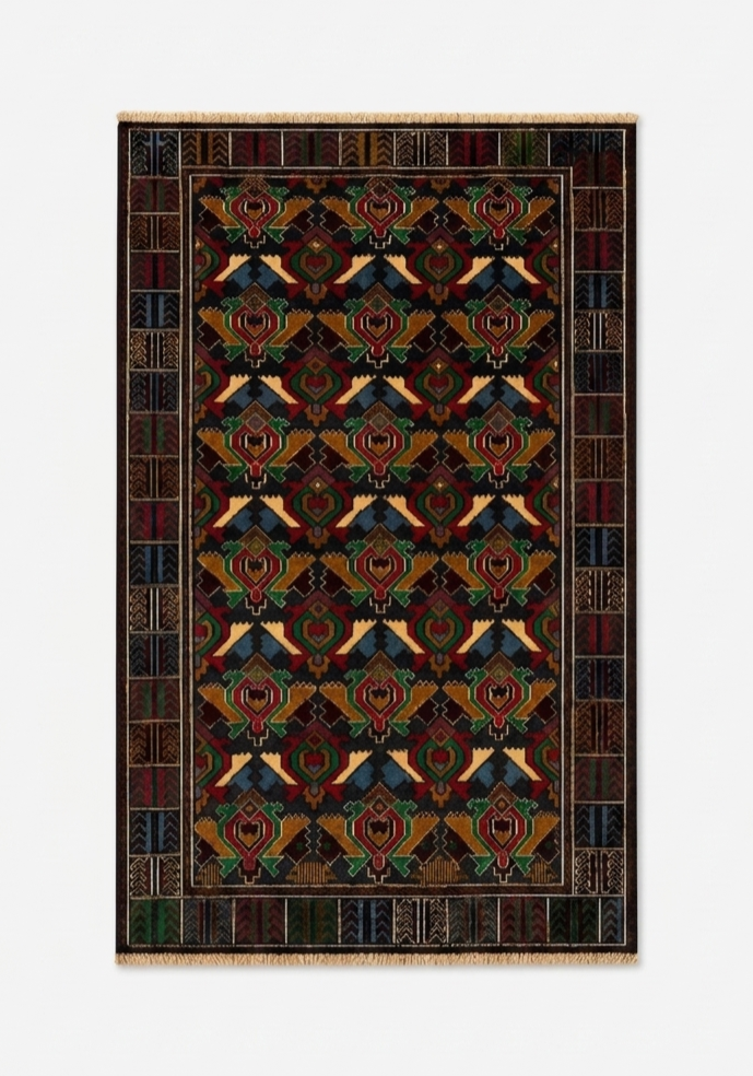 Caucasian Kazak Geometric Area Rug