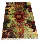 Modern Abstract Distressed Medallion Area Rug