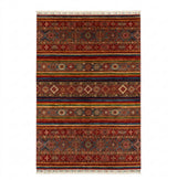 Shirazi Diamond Kilim-Style Hand-Knotted Wool Rug