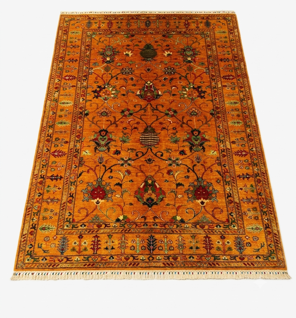 Traditional Rust Orange Area Decor Rug