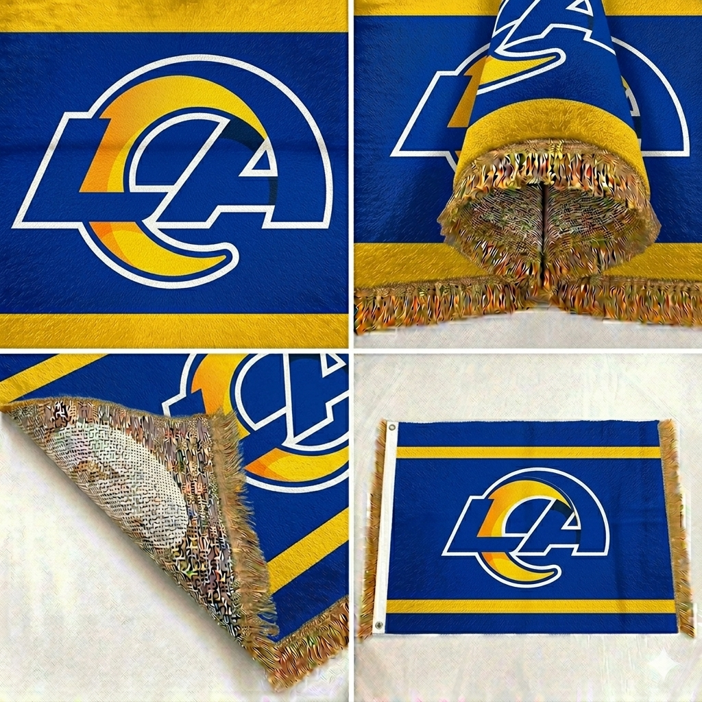 Los Angeles Rams NFL Hand-Knotted Wool Wall Flag