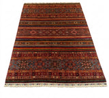 Shirazi Diamond Kilim-Style Hand-Knotted Wool Rug