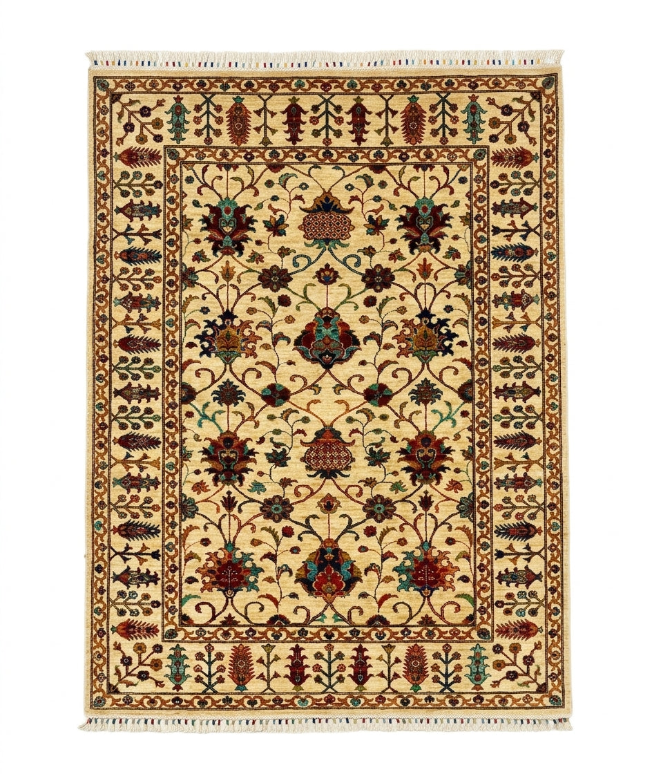 Botanical Cypress & Blooming Palmette Area Rug