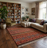 Shirazi Diamond Kilim-Style Hand-Knotted Wool Rug