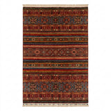 Shirazi Diamond Kilim-Style Hand-Knotted Wool Rug