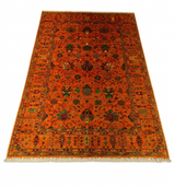 Rust Orange & Emerald Jewel-Toned Area Rug